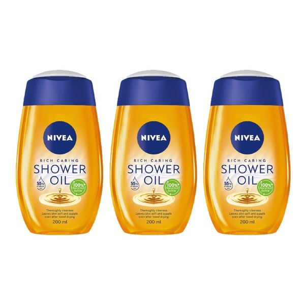 Nivea Shower/Bath Pampering Oil - (3x 200ml)