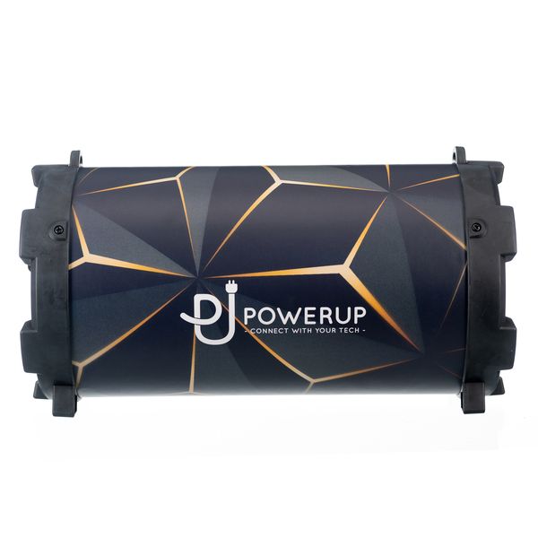 PowerUp Wireless Barrel Speaker - Gold &amp; Black Geometric