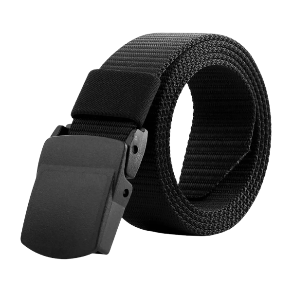 Concealed Storage Travel Belt With Hidden Zipper Pocket - Black
