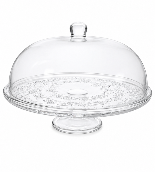 J P Prime Display Glass Elegant Aura Cake Dome Cake Stand