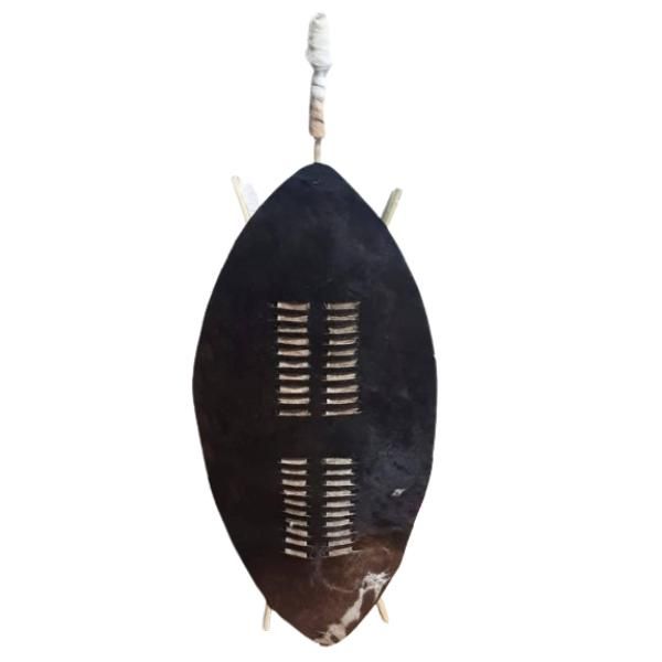 Extra Large Zulu Shield - 155cm Black and White Cowhide