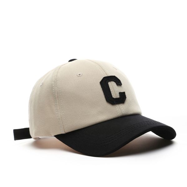 Letter C Patch Baseball Cap Outdoor Travel Simple Splice Dad Hat