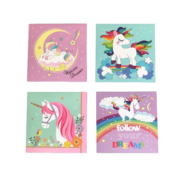 Unicorn Canvases - Set of 4
