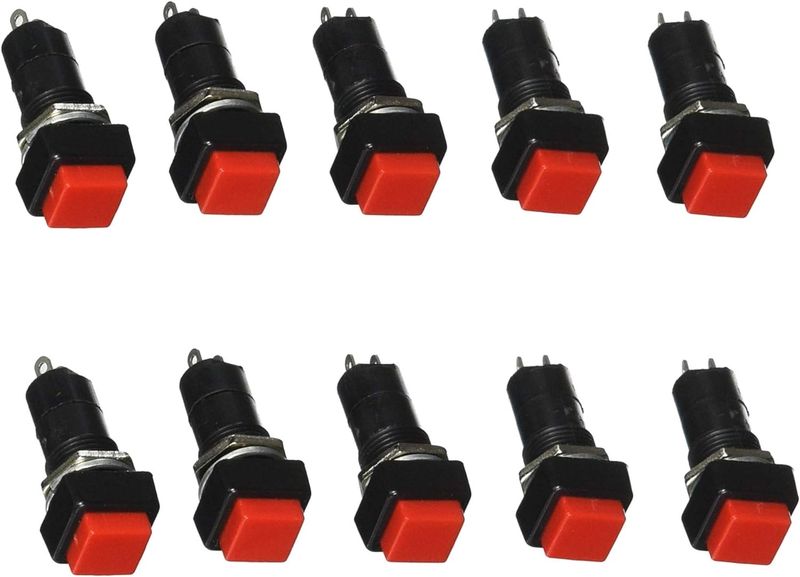 Push Button Red - 10 Pack