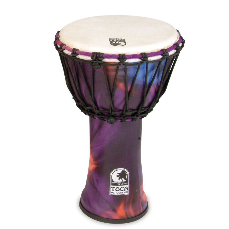 Toca 9" Freestyle Rope Tuned Djembe - Woodstock Purple Design