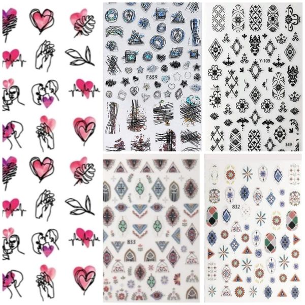Nail Art Stickers - Self-Adhesive Abstract It