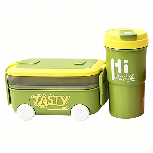 Kids Lunch Box&amp;Water Bottle Set,Leakproof BPA Free Back to School Essential