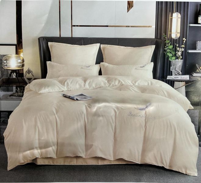 Cotton Plain Beautiful Feather Queen Duvet Cover