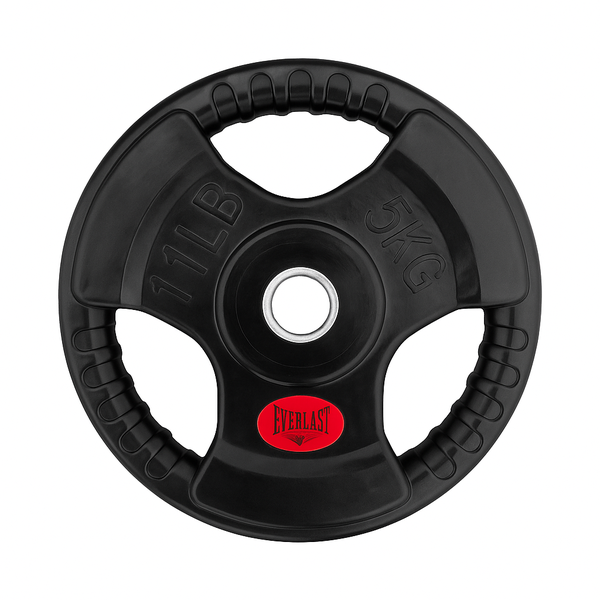5kg Weight Plate - Rubber Coated, Triple Hole