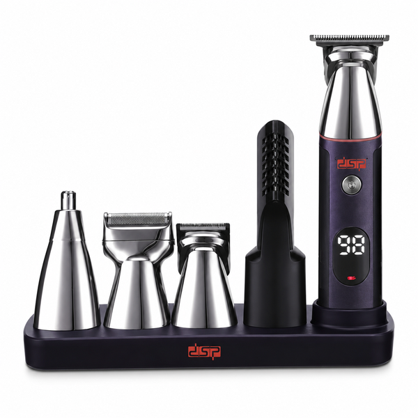 Hair Clipper Set, Rechargeable, T-Blade, LED, Magnetic Heads