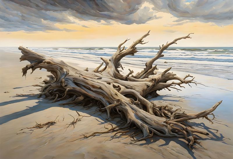 Canvas Wall Art - Dandelion Driftwood Artwork