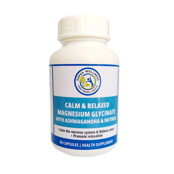 Super Wellness Calm &amp; Relaxed Magnesium Glycinate with Ashwagandha &amp; Nutmeg