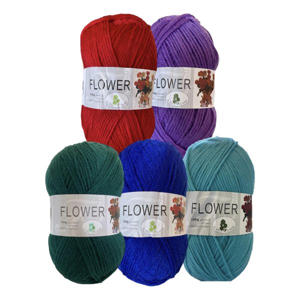 Double Knitting Polyester Yarn 100g (Pack of 5) #2