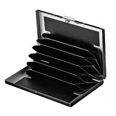 Credit Card Holder Metal Wallet Stainless Steel Slim Case Protector Image