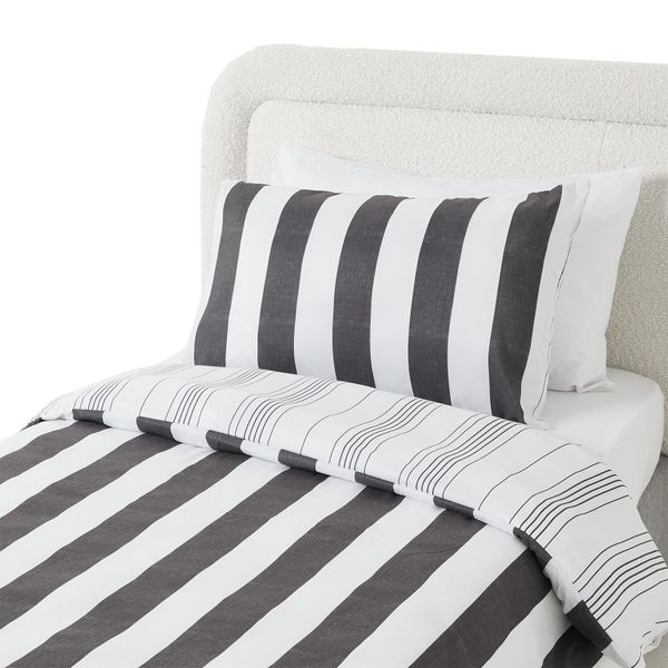 George &amp; Mason Mircofibre Duvet Set Chambray Stripe