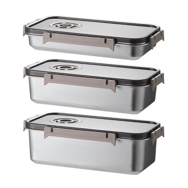 3-Piece Stainless Steel Food Storage Container Set