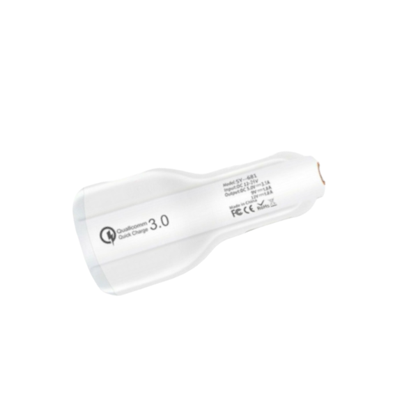 ABODOS - AS-GS19 - Dual USB Car Charger with Type-C Cable - White