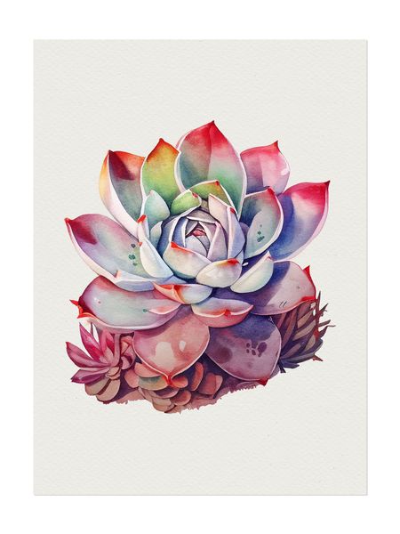 Wall Art: Watercolour Succulent (Printed Poster)