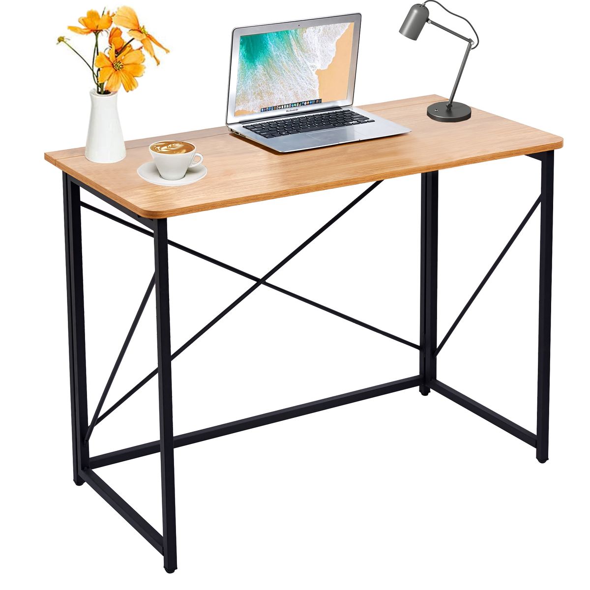 Work Study Desk Folding Table No Assembly Home Office Computer Desk
