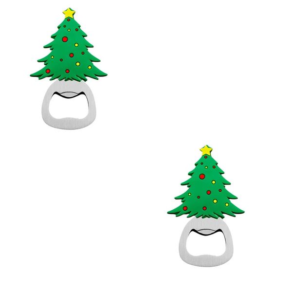2 Pack Magnetic Stainless Steel Christmas Tree Bottle Opener
