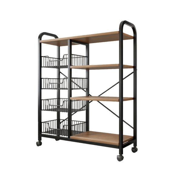 5-Tier Kitchen Storage Rack with Wheels, Microwave &amp; Oven Stand