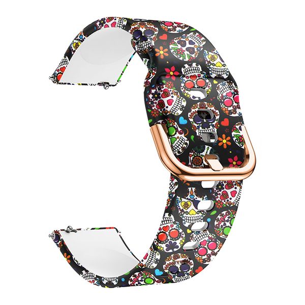 Killer Deals Universal Watch Active Replacement Infinite Illusion Silicone Strap - Multicolour Skull Pattern
