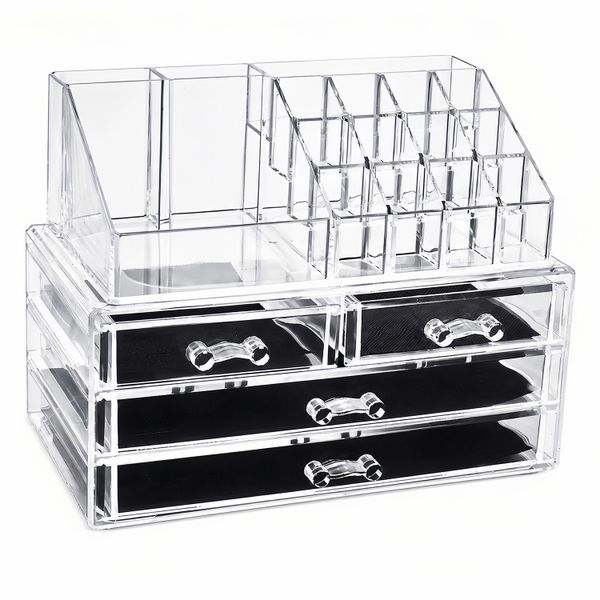 Transparent Acrylic Makeup Storage Box, Clear Acrylic Makeup Organizer