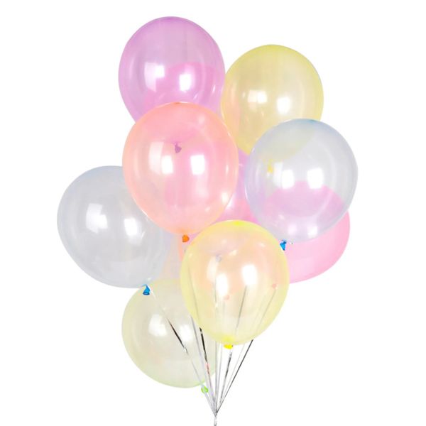 Latex Crystal Pastel Balloons Assorted Colours (Pack of 25)