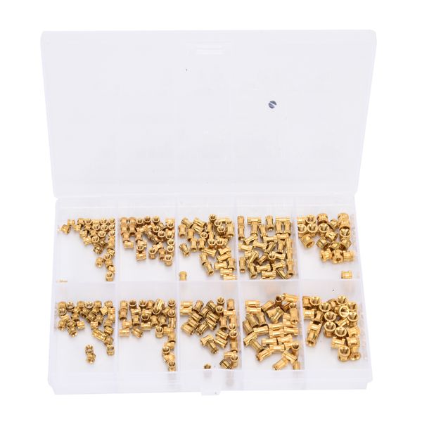 280 Pieces Brass Knurled Nut Kit (M2-M3)