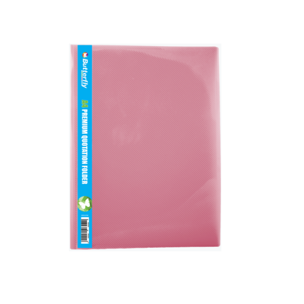 Butterfly Premium Quotation Pvc 400 - A4 - Pink (Pack Of 5)