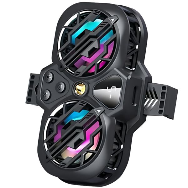 Dual Phone Cooler With RGB,Intelligent Temperature Control For Fast Cooling