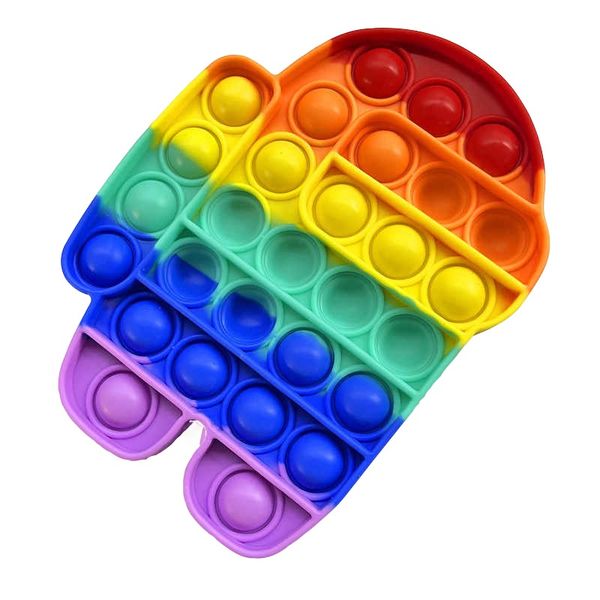 Alien Shaped Pop It Fidget Toy - Rainbow