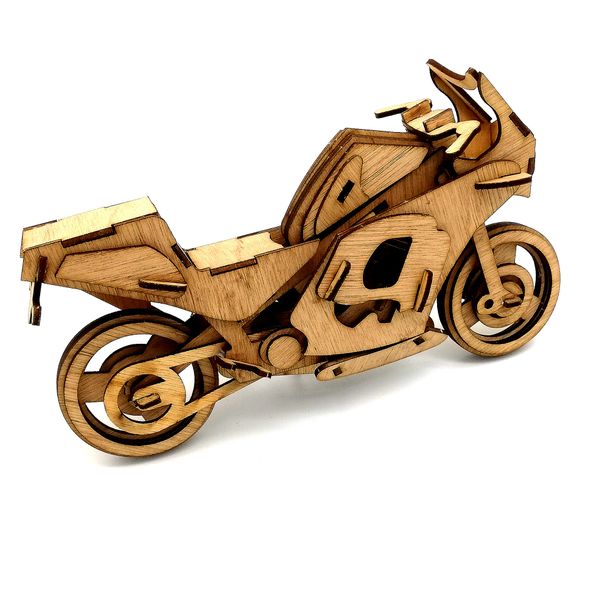 Road Street Bike Motorbike 3D Puzzle Wooden 3D Model Everything Laser