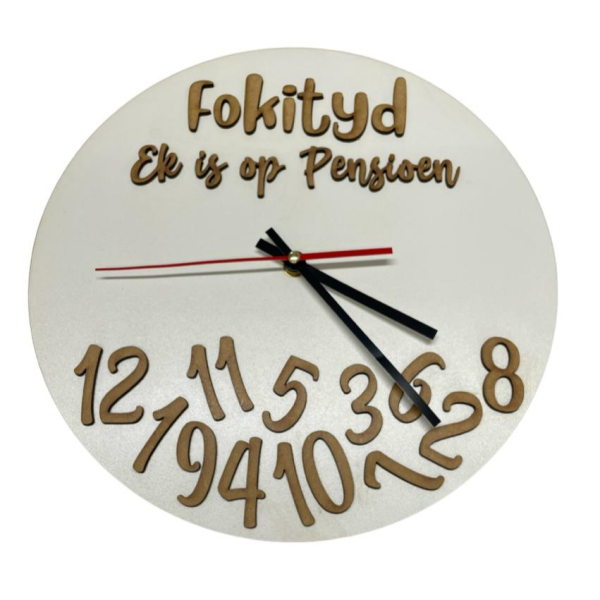 The Knörr Collection Battery Powered Wall Clock - Ek is op Pensioen
