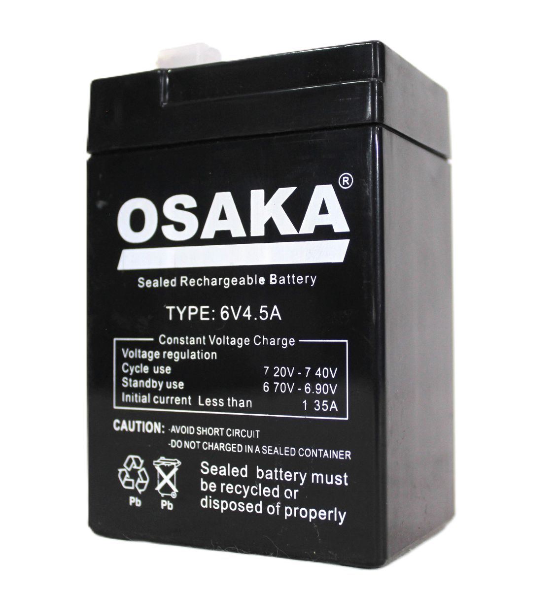 Osaka Rechargeable Sealed Battery 6V 4.5AH