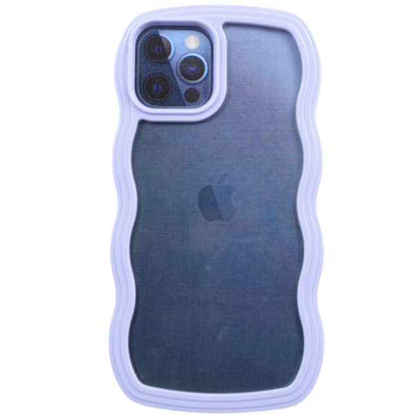 High Quality Pink Wavy Edge Phone Case For iPhone 12 Pro - Transparent
