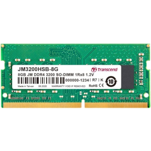 Transcend DDR4 RAM Laptop - 8GB RAM Laptop Memory -DDR4-3200 SO-DIMM JetRam