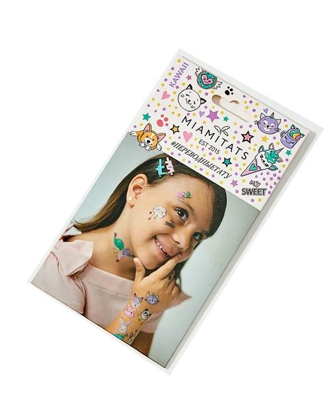 Miamitats Kid's Temporary Tattoo KAWAII (5 Sheets)