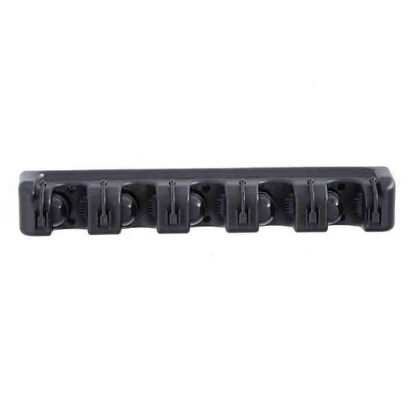 Mop Broom &amp; Sports Equipment Organizer Wall Mount - Black