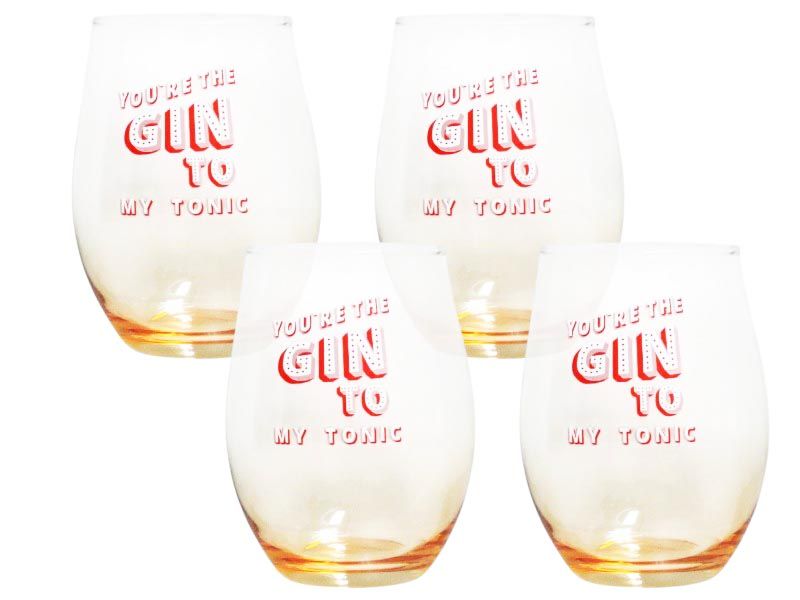 Gin Glass Set - You're the Gin to my Tonic - 590ml - 4 Piece