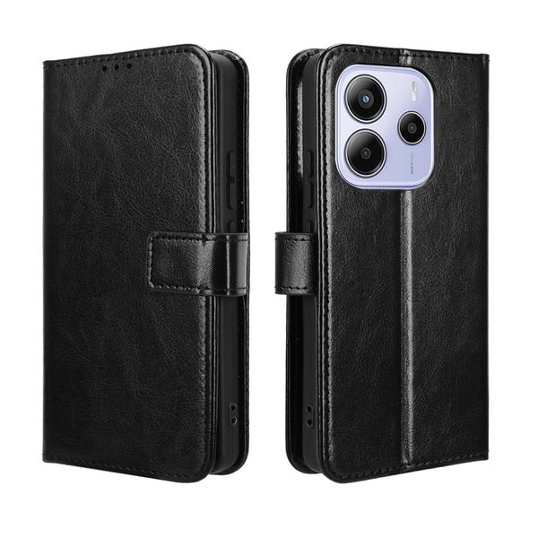 Flip Cover Compatible With Redmi Note 14 4G Crazy Horse Pattern Case
