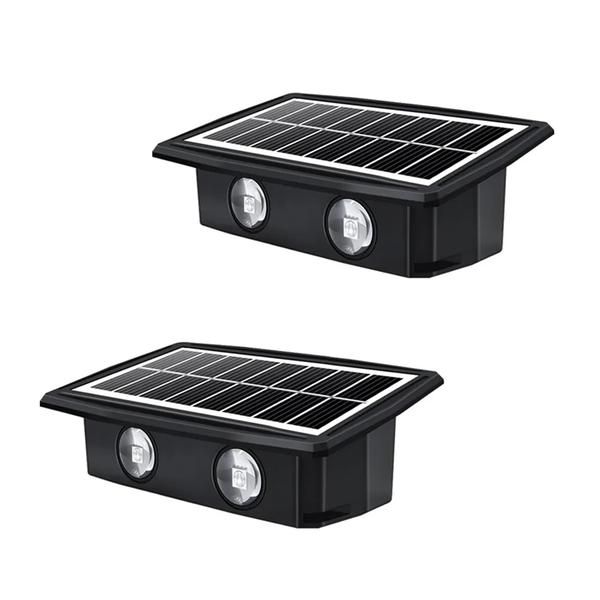 Set of 2 4-LED Ultra-Bright Solar Wall Mounted Light