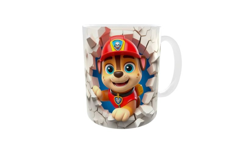 PAW Patrol Chase "Rescue Ready" 3D Effect Kids' Mug -325ml Ceramic