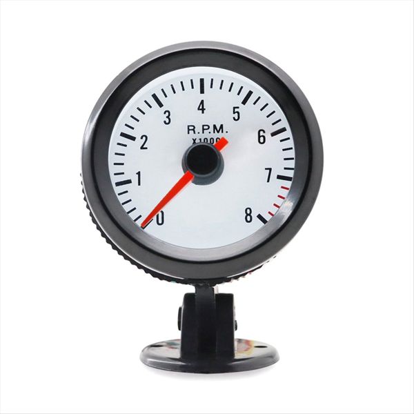 2In 52Mm Blue Lamp Black Circle Tachometer For 1-8 Cylinders Led Lamp