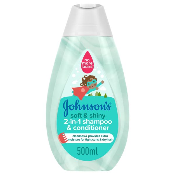 Johnsons, Shampoo, Soft &amp; Shiny 2-In-1 Shampoo &amp; Conditioner, 500Ml