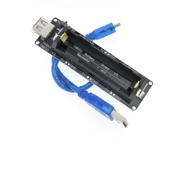 HKD 1×18650 Battery Holder &amp; Charger Board V3 with Cable