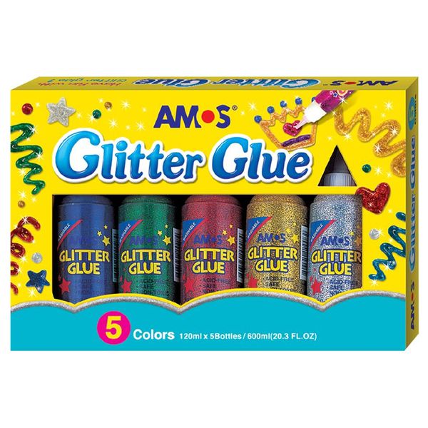 Glitter Glue Jumbo Pack - 5 Piece (120ml each)
