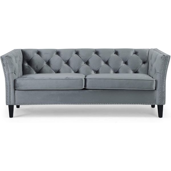 André Contemporary Deep Button 2-Seater Velvet Couch (160cm)