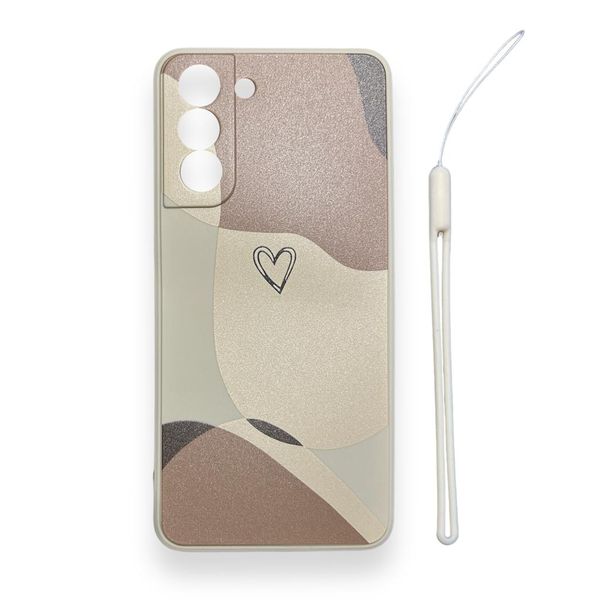 AMA Brown Heart Pattern Cover With Lanyard For Samsung Galaxy S20 Ultra
