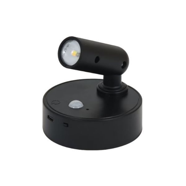 Black Rechargeable Adjustable LED Indoor Spotlight